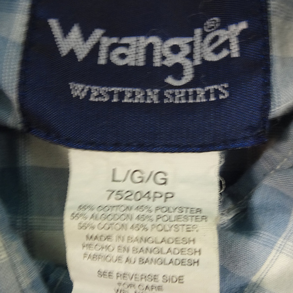 Wrangler Western Pearl Snap L/S Shirt Large - Picture 4 of 5
